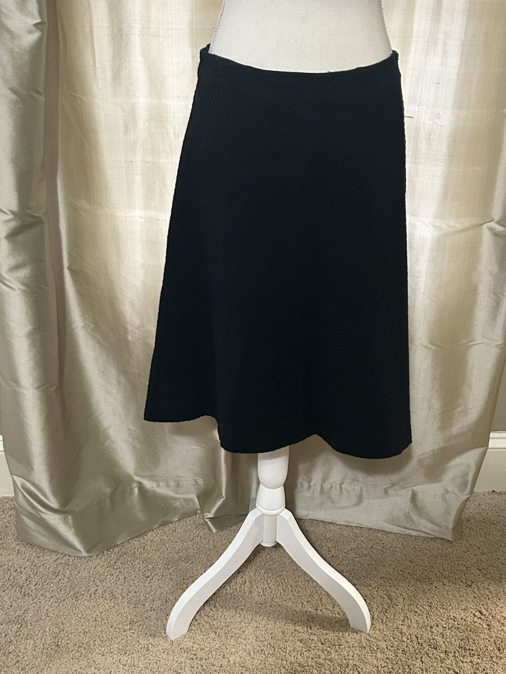 Vintage Banana Republic Black A Line Knee Length Skirt Size 8